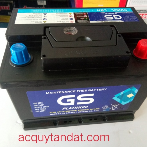 ẮC QUY GS DIN 60L -LBN (12V60AH)